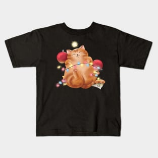 Christmas cat Kids T-Shirt